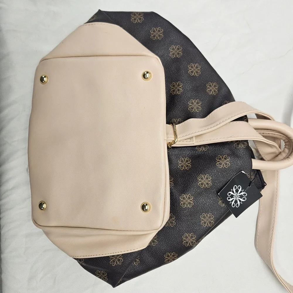 Avon Monogram Backpack Womens OS Brown Cream Gold Hardware New
